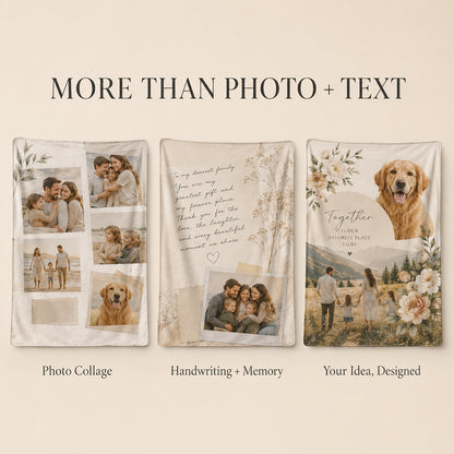 Personalized blanket design ideas with photo collage handwriting memories and custom creative design