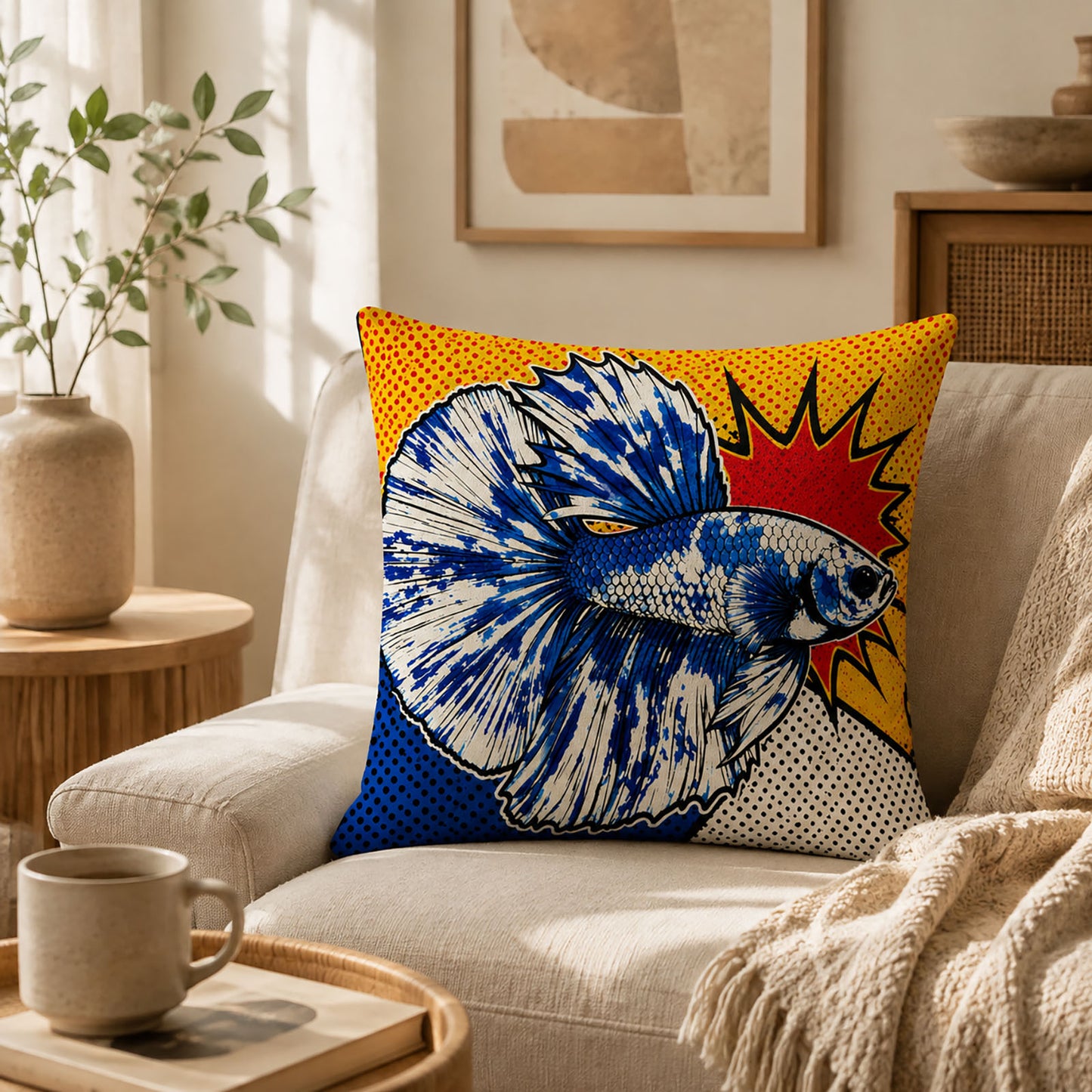 Custom pillow artwork process from photo upload and style selection to professional printing and handmade finishing