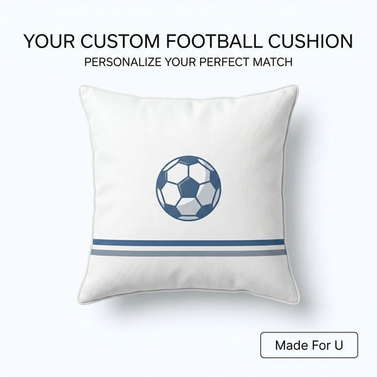 Custom Soccer Motif Pillow Case Field Inspired Home Accent PieceAlt Text: Custom soccer motif pillow case as field inspired home accent and decor piece Made For U