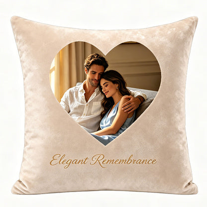 Elegant remembrance personalized pillow cover as a sophisticated memorial keepsake decor piece