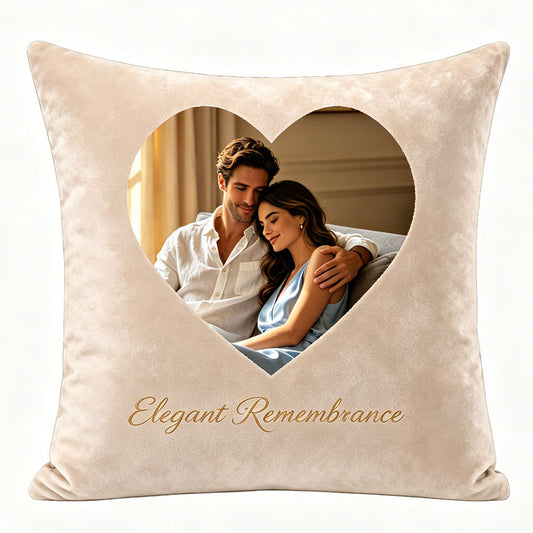 Elegant remembrance personalized pillow cover as a sophisticated memorial keepsake decor piece