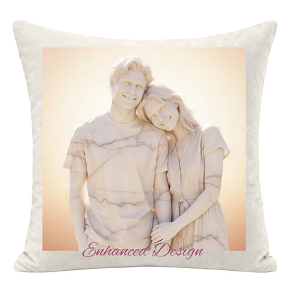 Classical marble sculpture style custom couple pillow, elegant stone effect portrait of couple, premium timeless art keepsake pillow for couples