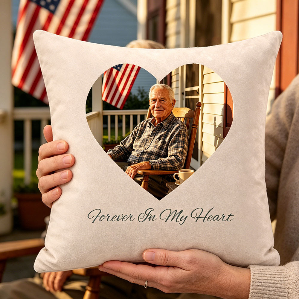 Soft premium velvet memorial pillow being held showing plush texture
