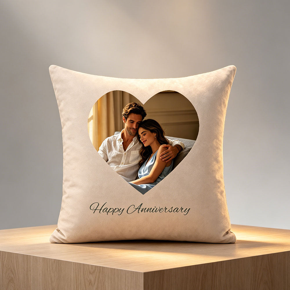 Premium personalized pillow cover as a heartfelt luxury anniversary or wedding keepsake gift