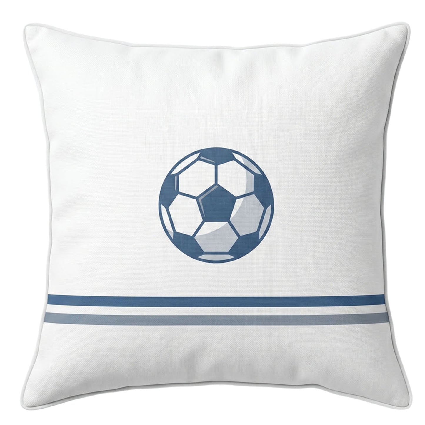 Personalized World Cup game day throw pillow set on cozy family sofa, customizable with your fan selfie, kid playing football photos, premium soft cushion for football supporter home decoration.