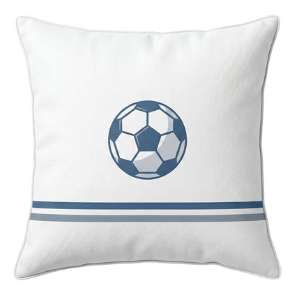 Personalized World Cup game day throw pillow set on cozy family sofa, customizable with your fan selfie, kid playing football photos, premium soft cushion for football supporter home decoration.